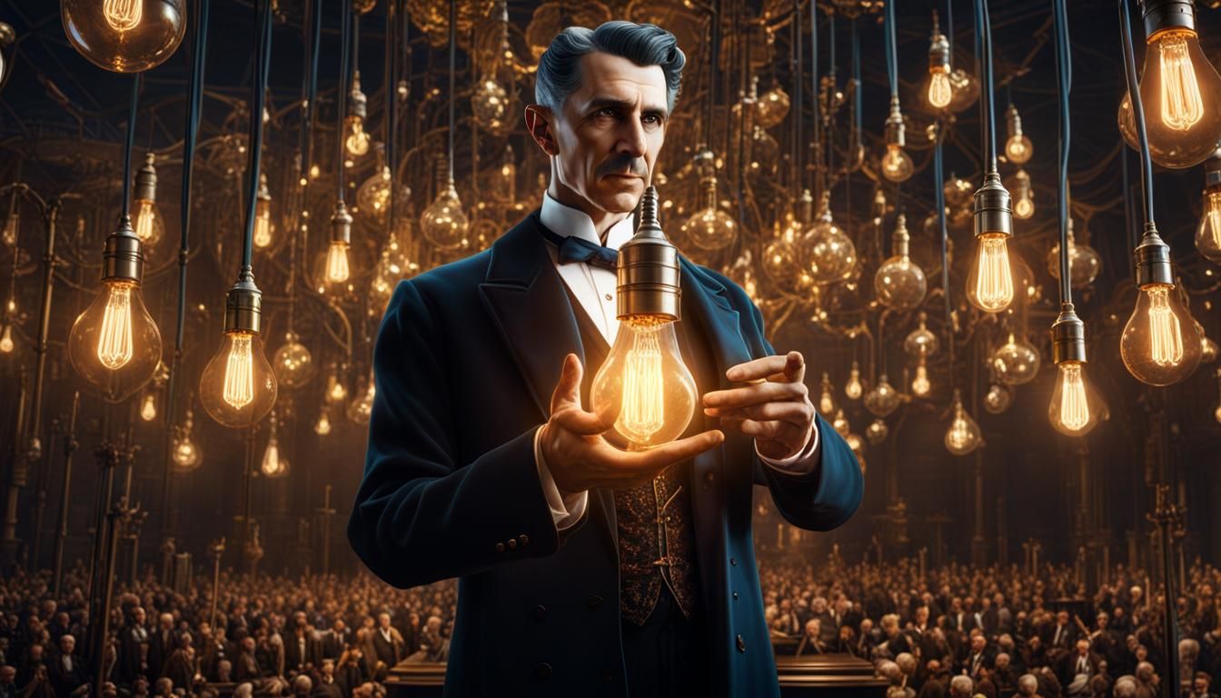 Nikola Tesla and His Light Bulbs