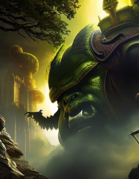 Furious Ogre in Renaissance Impressionistic Style