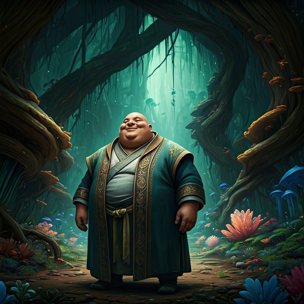 Fantastical Teacher in Sumptuous Dreamscape: Matte Painting