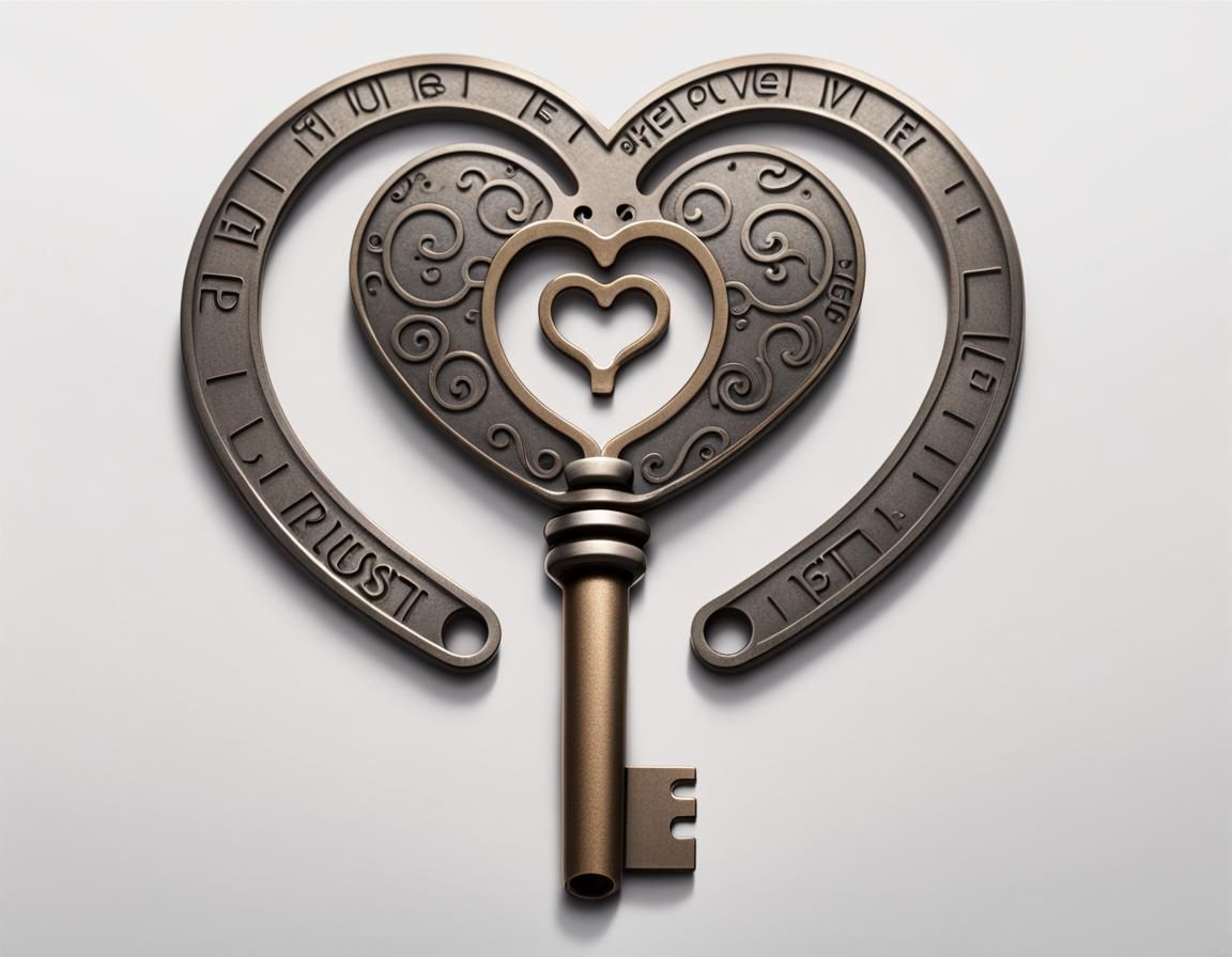 Heart-Shaped Key: Modern Art Metal Design