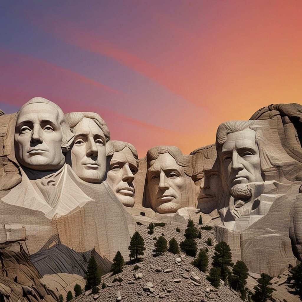 Satirical Trump Meets Mount Rushmore