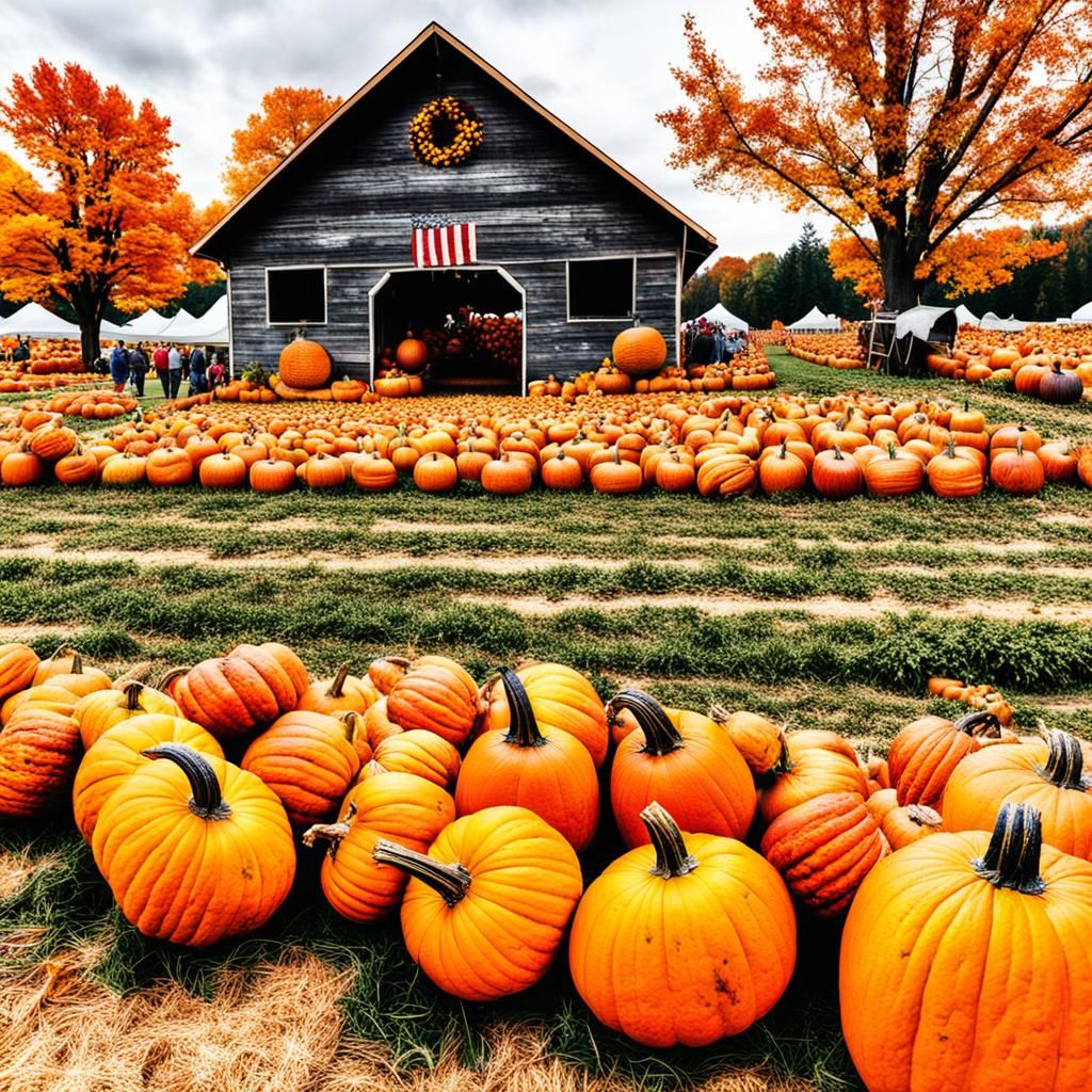 Autumn Pumpkins at the Pumpkin Patch Festival