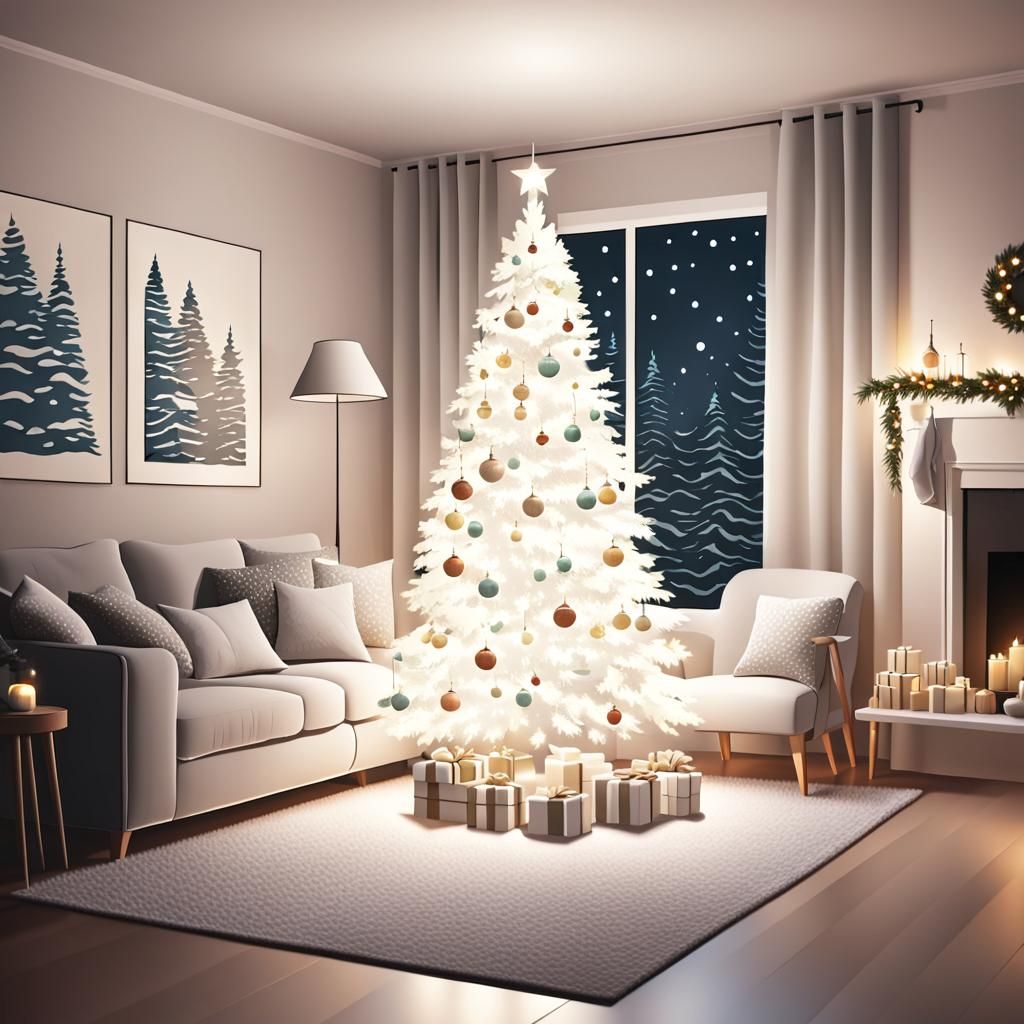 Winter Wonderland Christmas Scene in Ambient Lighting Style