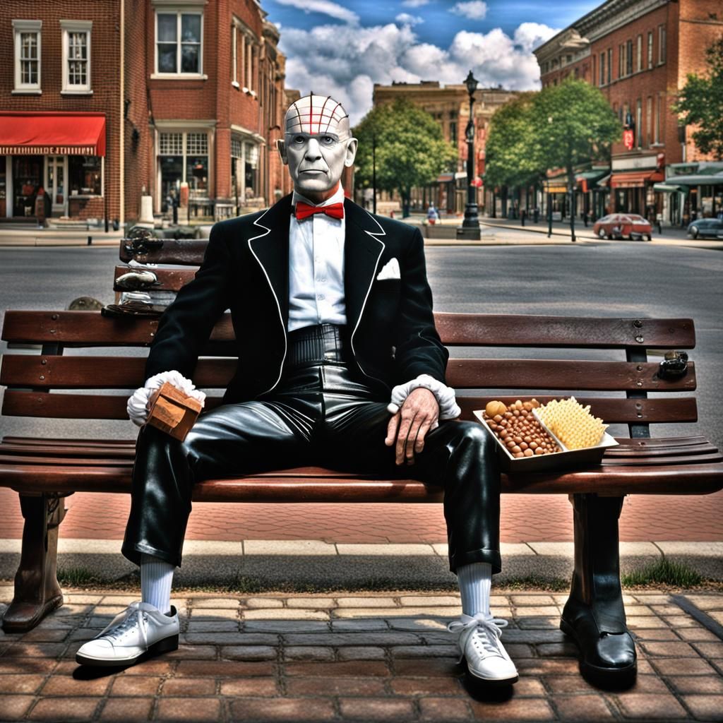 Pinhead as Forrest Gump in 1950s Style