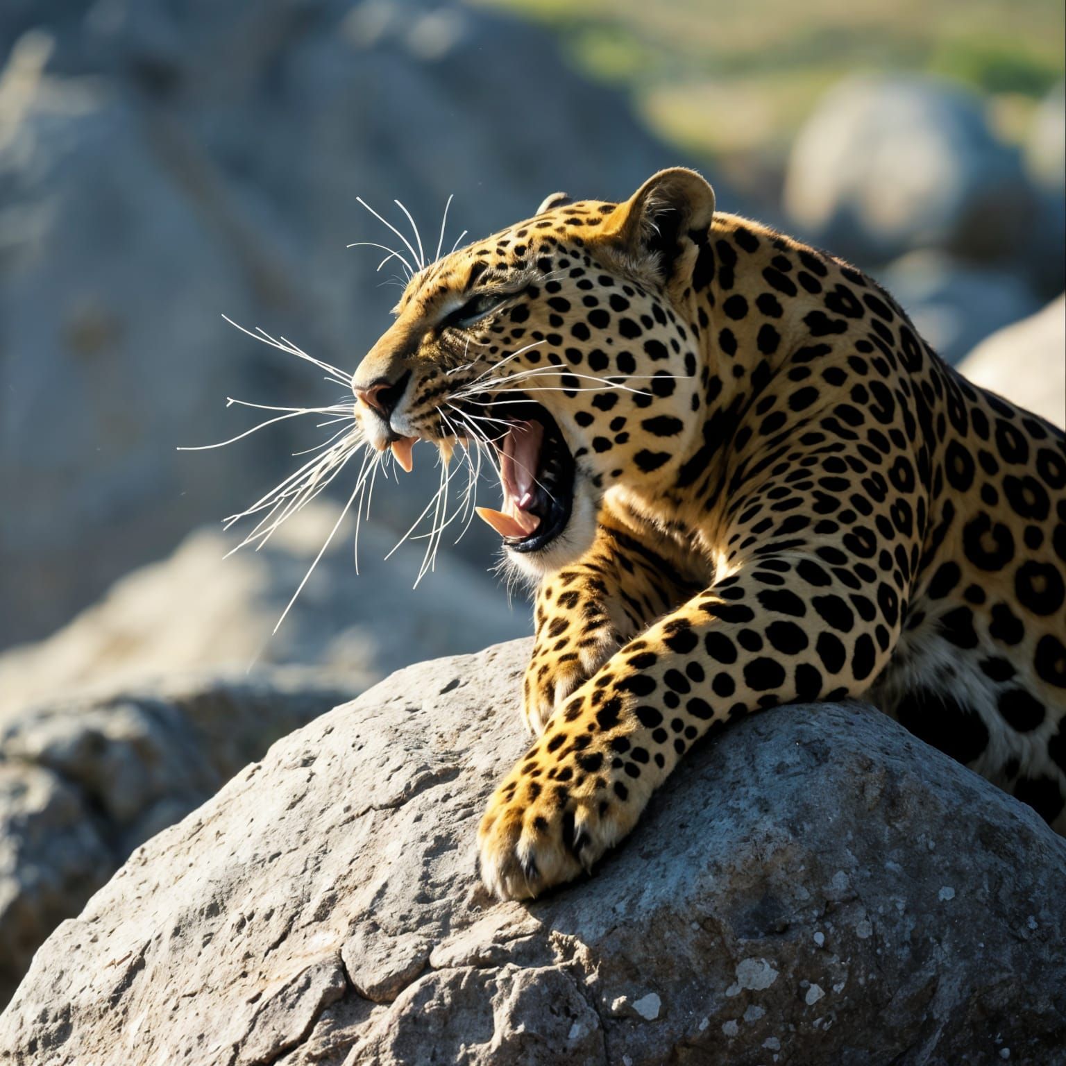 Epic Cinematic Portrait of a Roaring Leopard in Dramatic Lig...