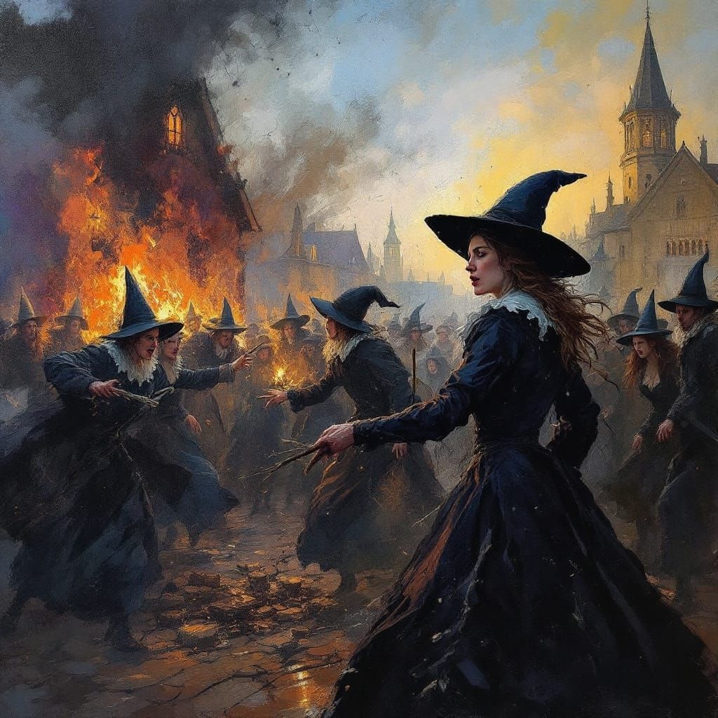 Puritan Mob Accuses Women in Salem Witch Trials