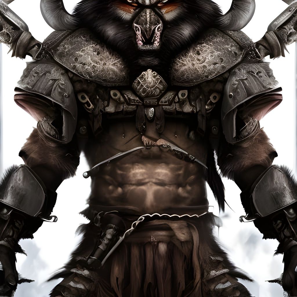 Gothic Berserker Portrait in Detailed Matte Painting Style
