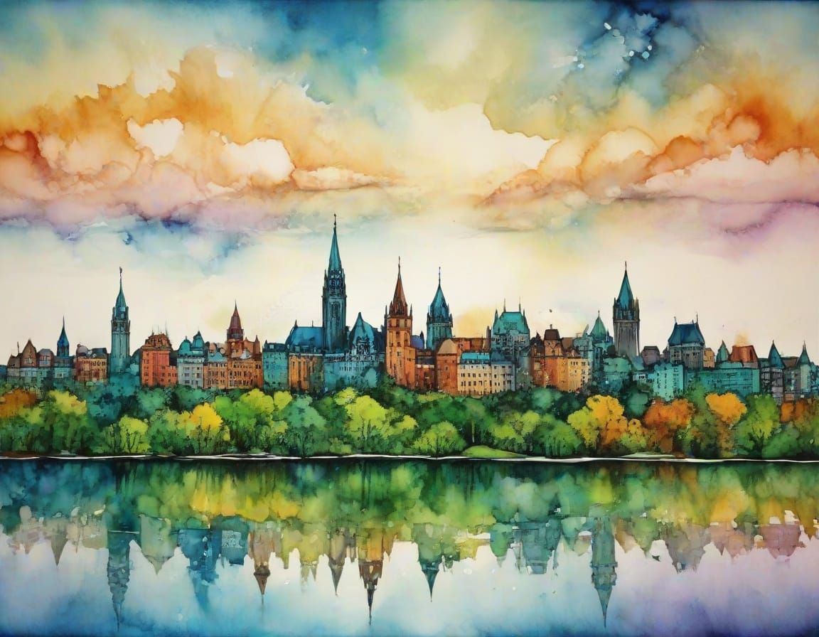 Vibrant Ottawa Skyline in Springtime