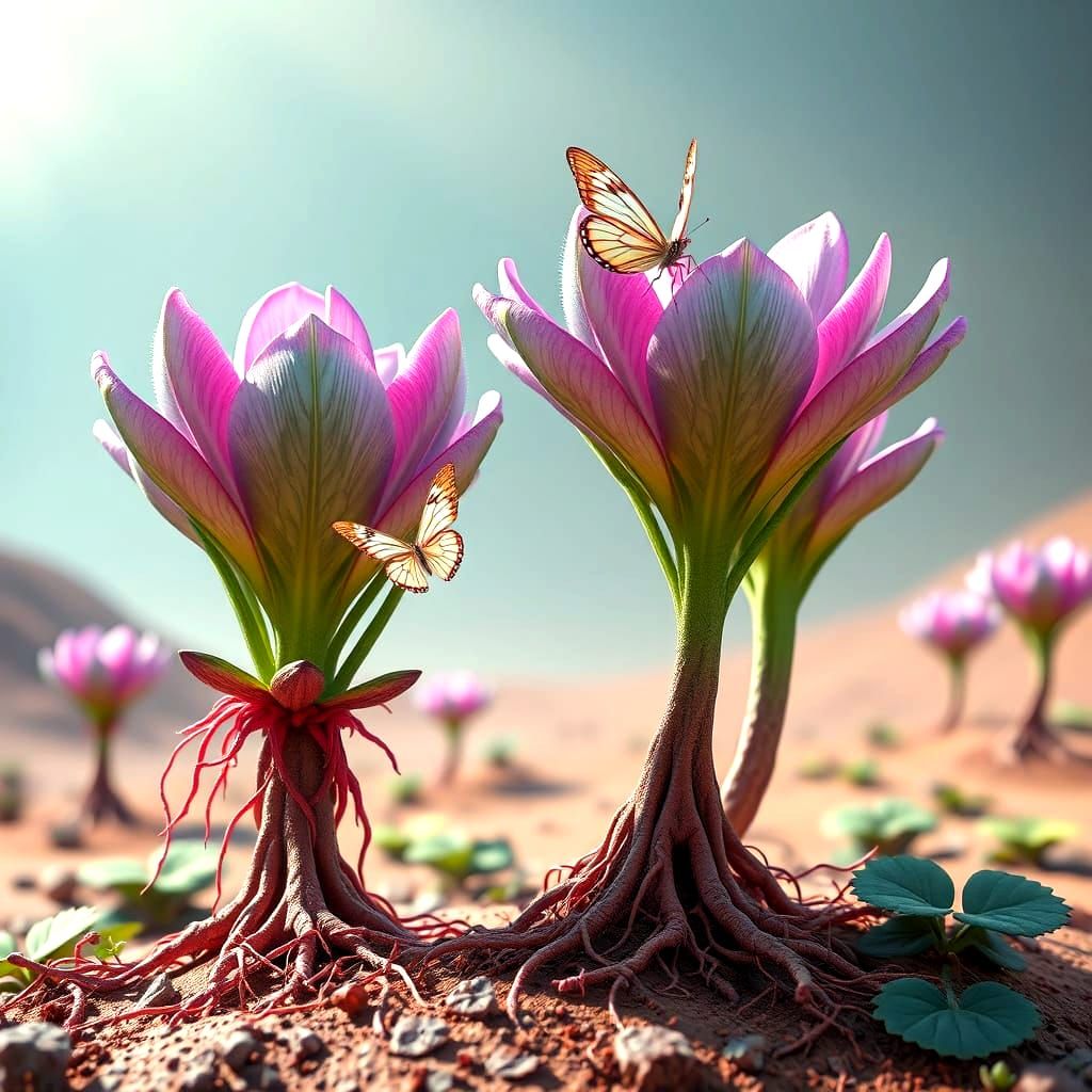 Surreal Alien Flowers in Vibrant Hues