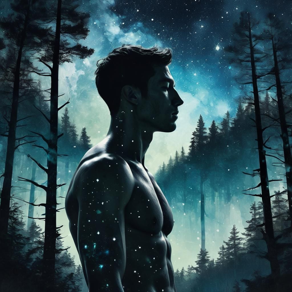 Surreal Double Exposure in Black and White