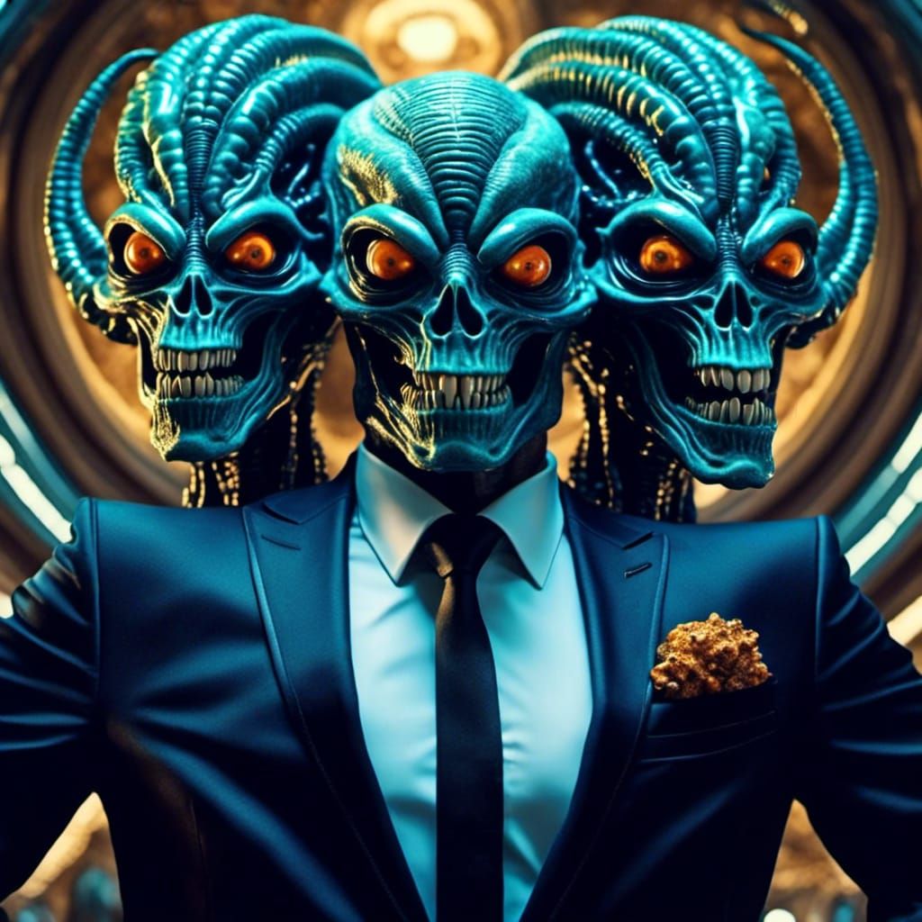 Two-Headed Aliens Negotiate Business Deal