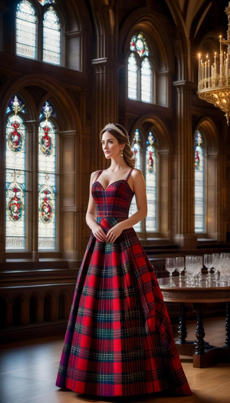 Tartan Bride in Grand Castle Hall Fashion Photography