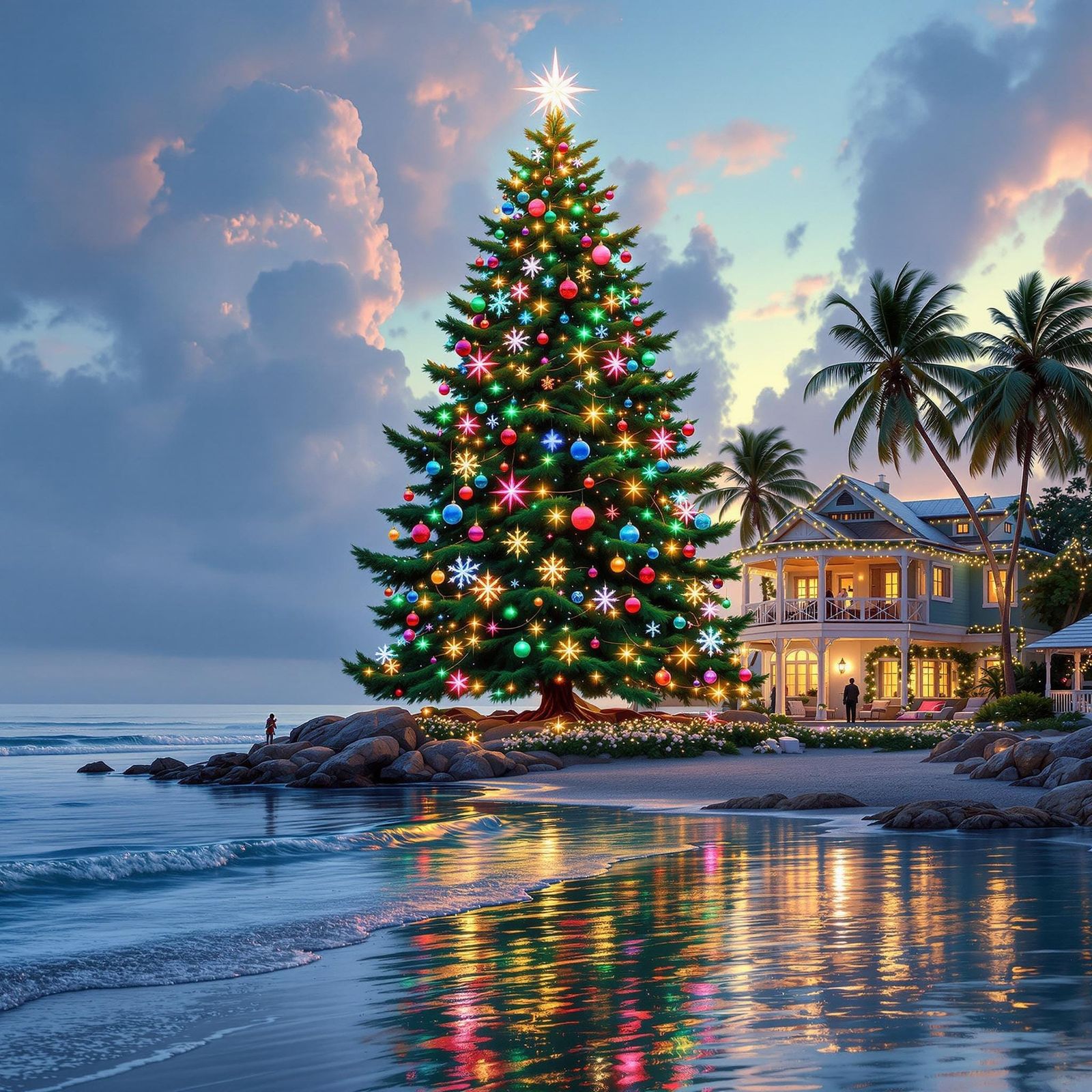 Ethereal Christmas Oasis in Tropical Paradise