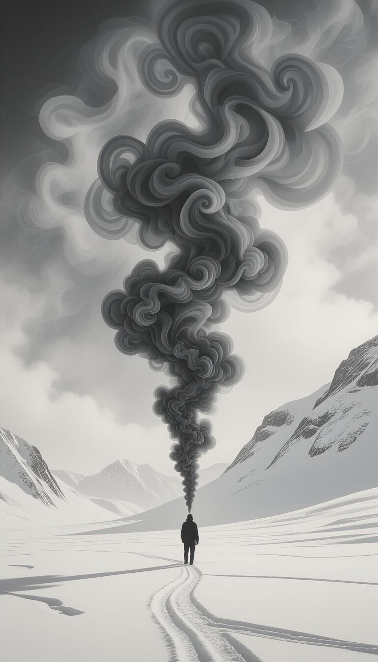 Photorealistic Smoke Fractals in Winter Air