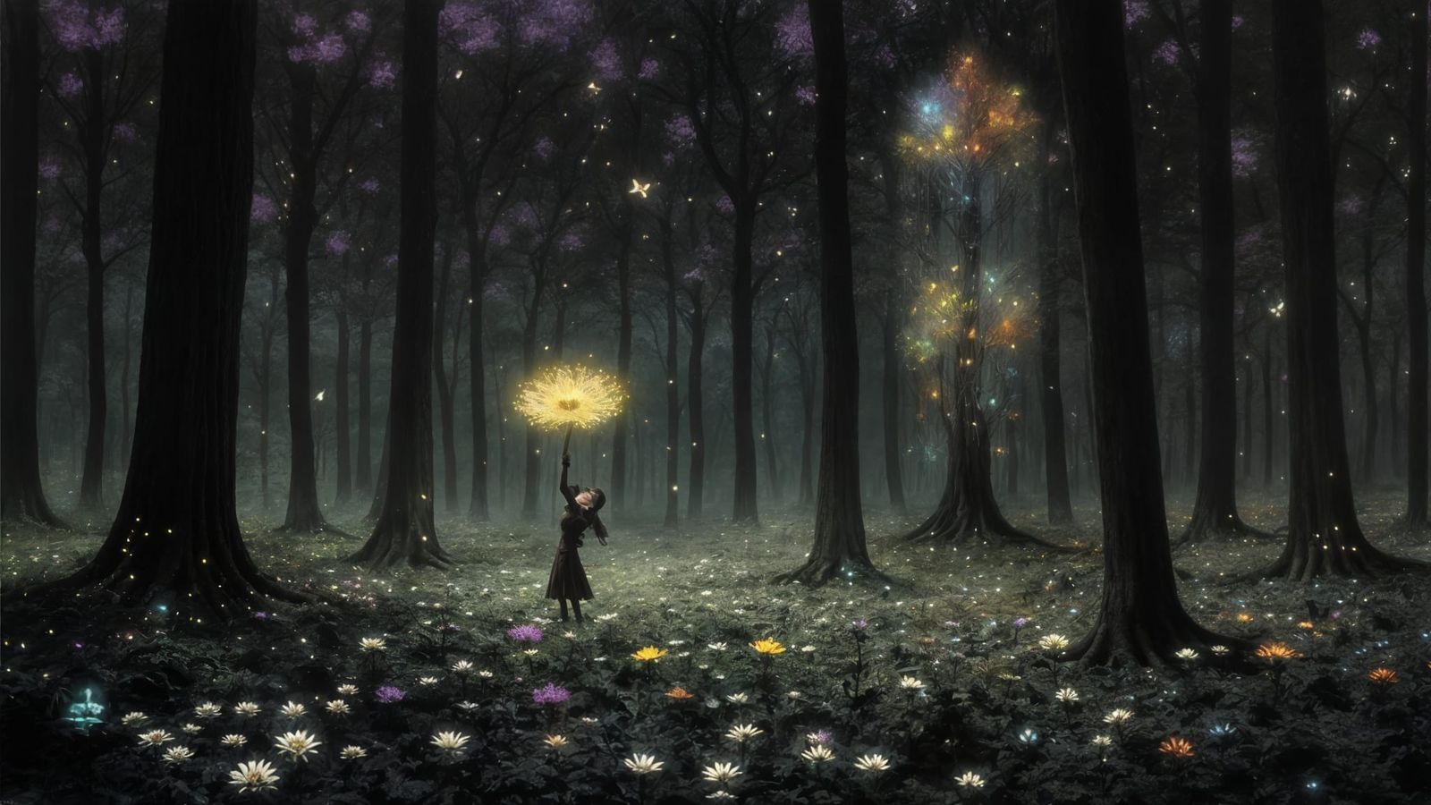 Surreal Dark Fantasy Masterpiece of a Magical Forest in Hype...