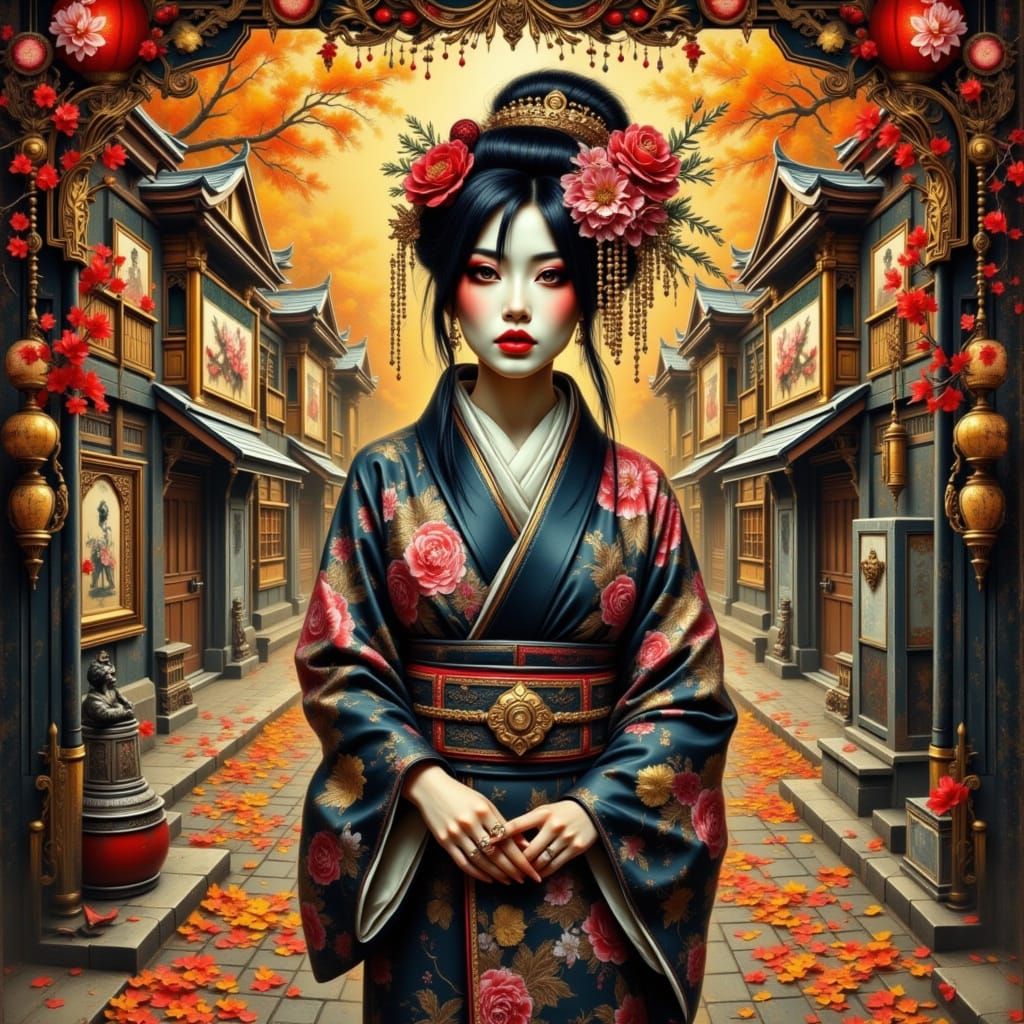 Elegant Geisha in Traditional Japanese Setting