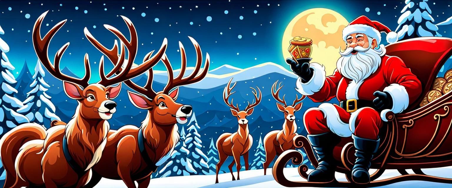 Santa Claus Cocoa: Art Nouveau Christmas Scene