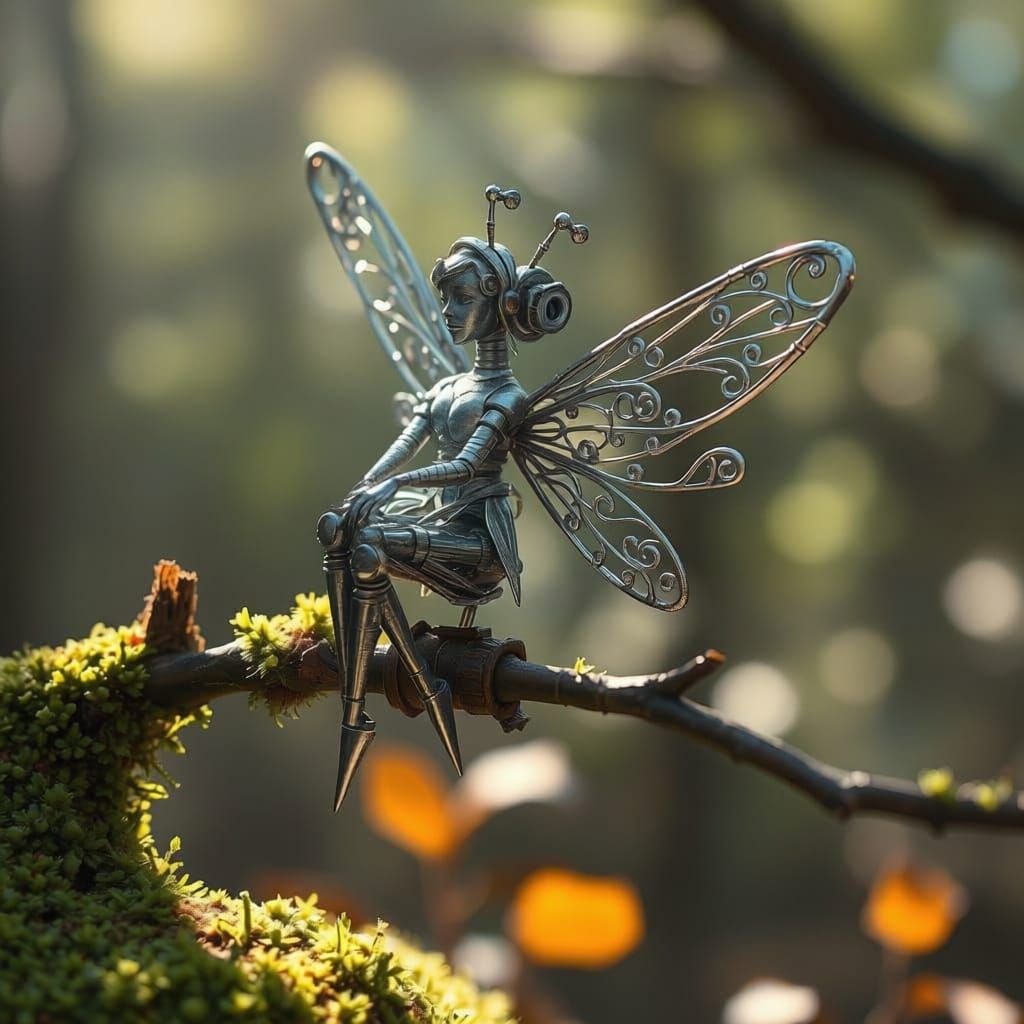 Mechanical Fairy Crafted from Nuts and Bolts