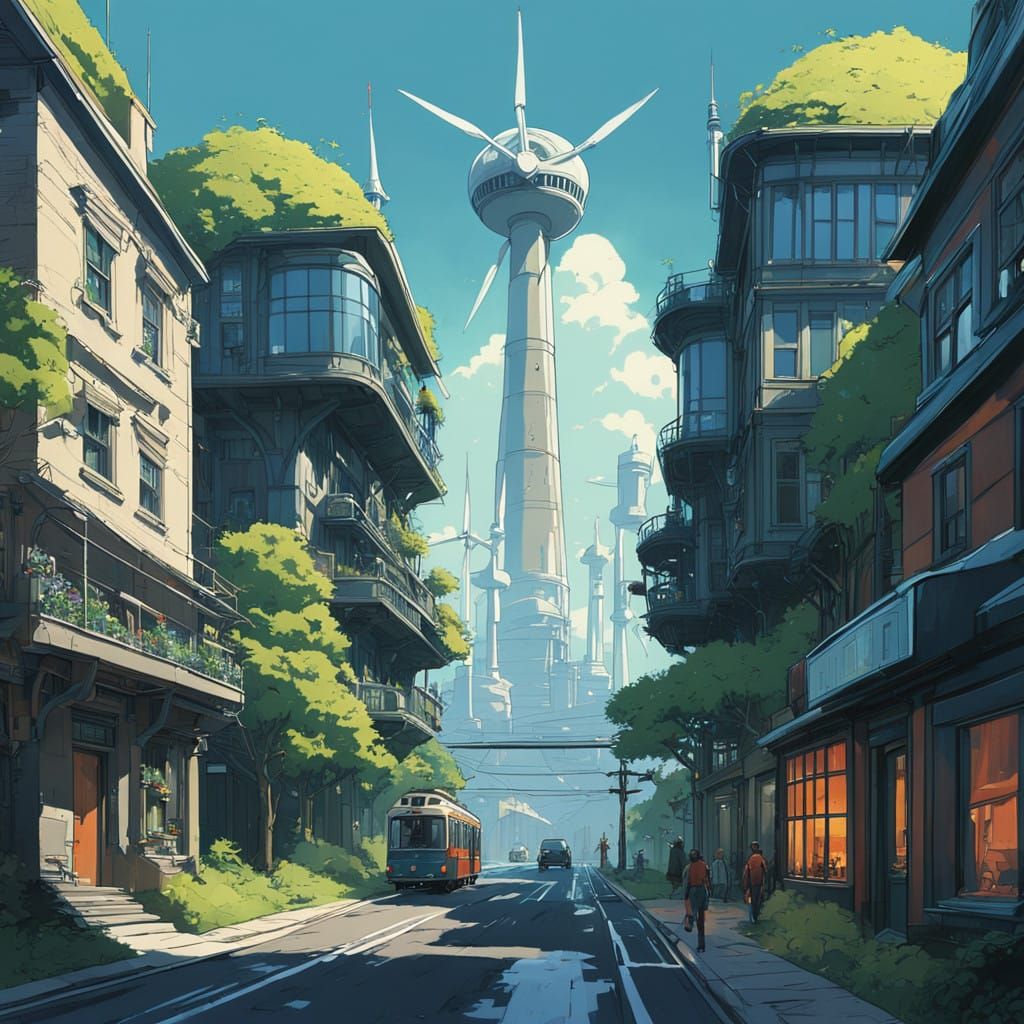 Solar Punk Harmony: Traditional Meets Sustainable Innovation