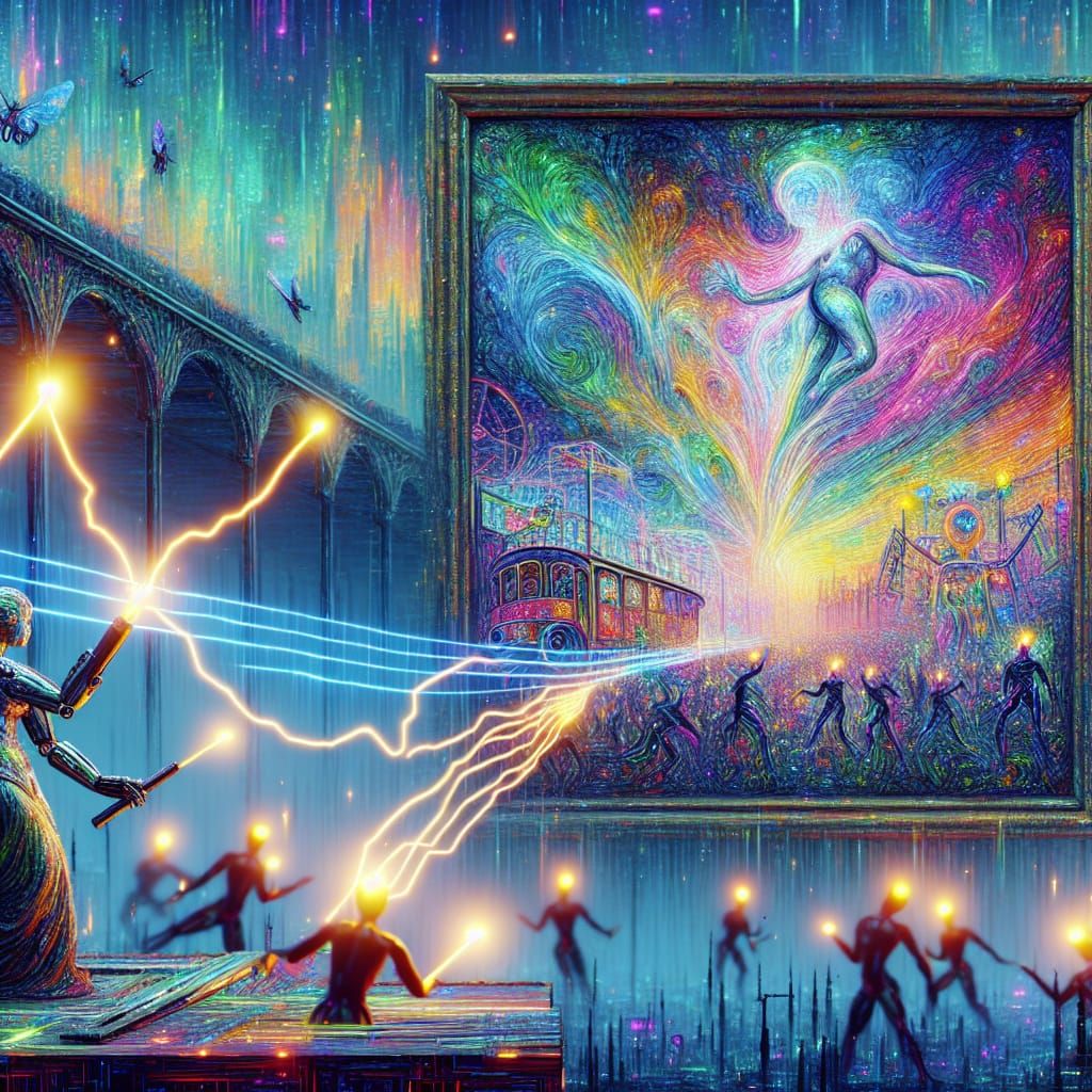 The Lightning Bugs Ignited The Watercolor Painting VI