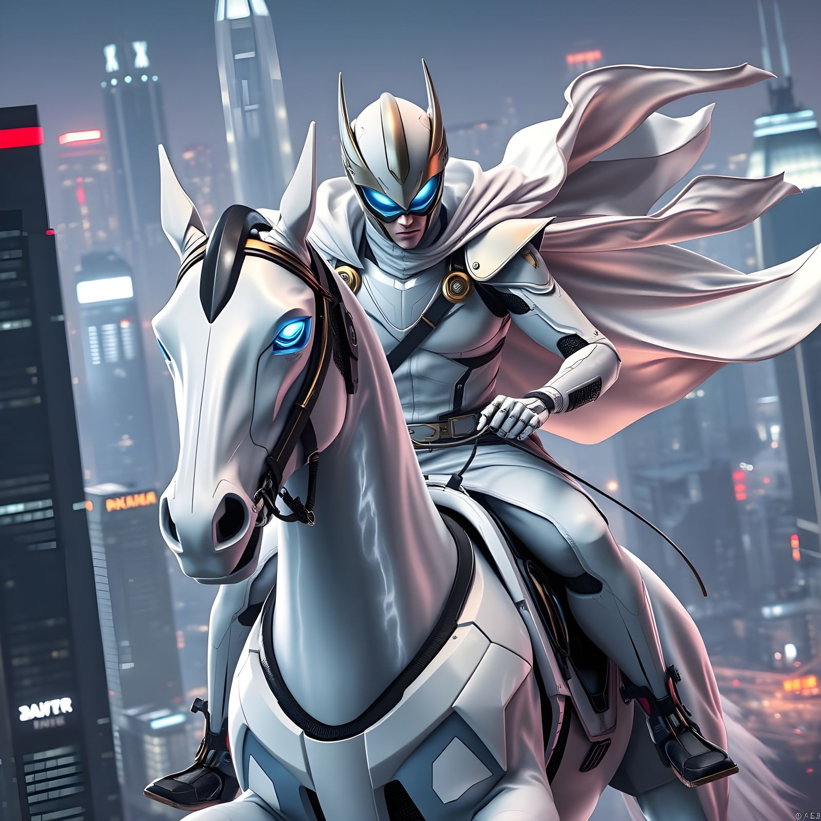 Modern Zorro Defies Gravity in Futuristic City