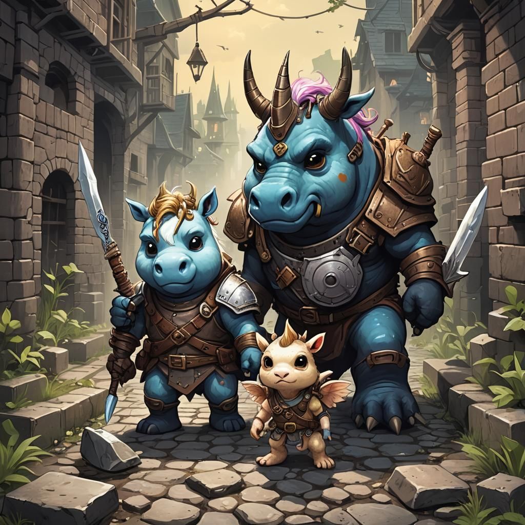 Krunk and Plop: Fantasy Barbarian and Fairy