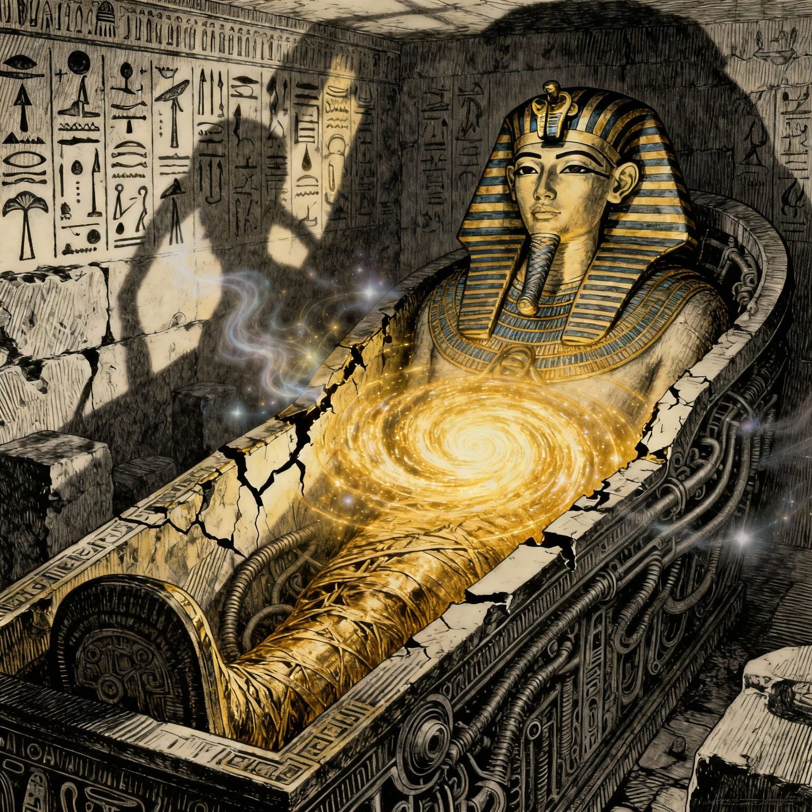 Tutankhamun's Sarcophagus Reveals Cosmic Energy Vortex