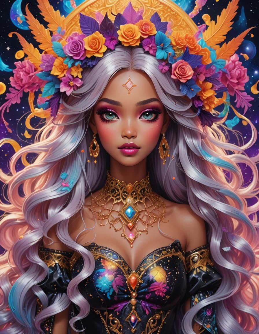 Anime Witchy Goddess in Pop Art Style