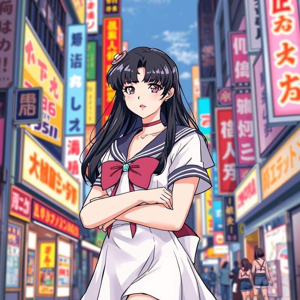 Elegant Sailor Fuku in Tokyo Streets