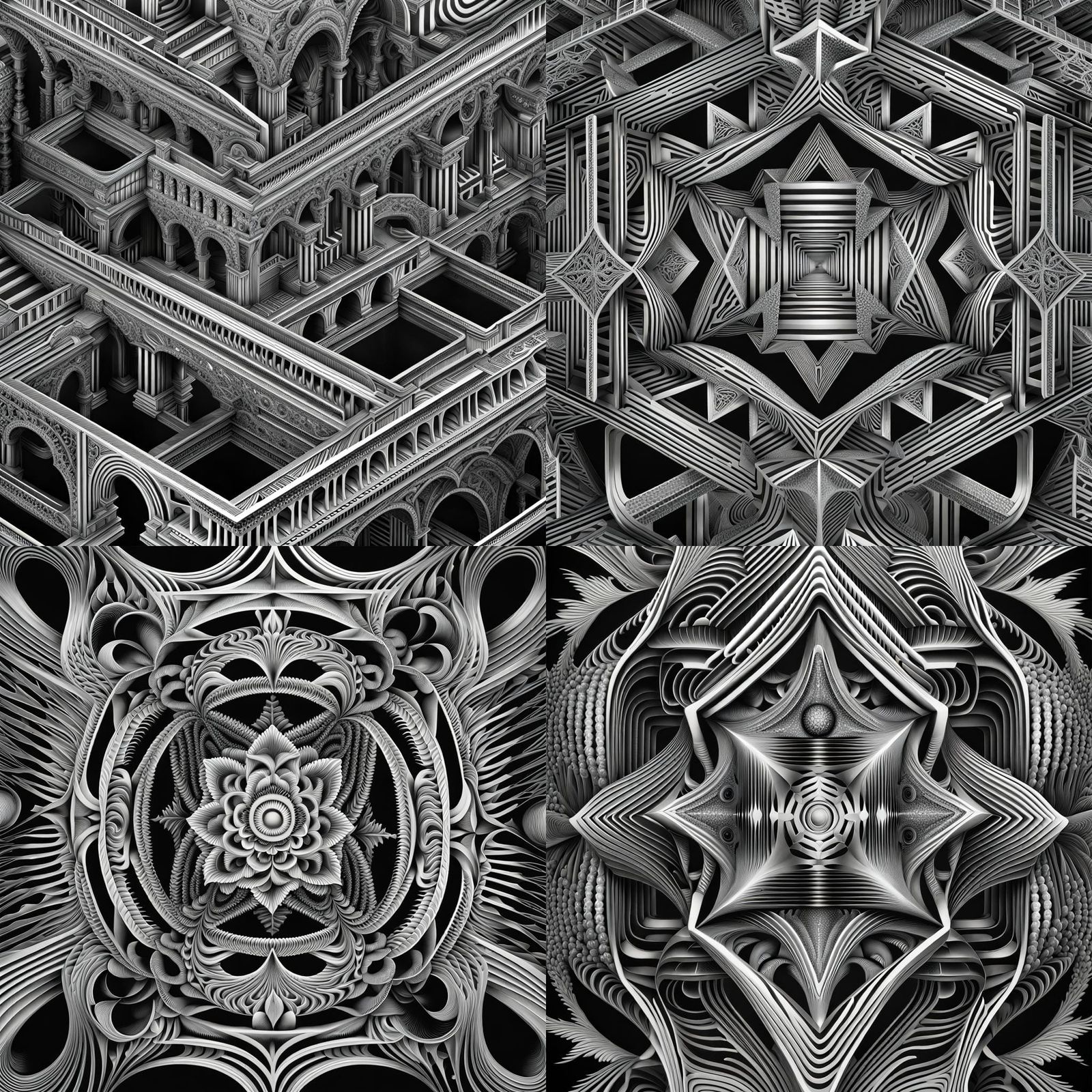 Surreal Optical Illusion in Digital Art Style