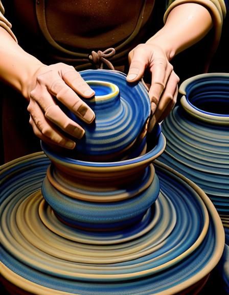 Potter Shaping Clay: Biblical Art of Creation