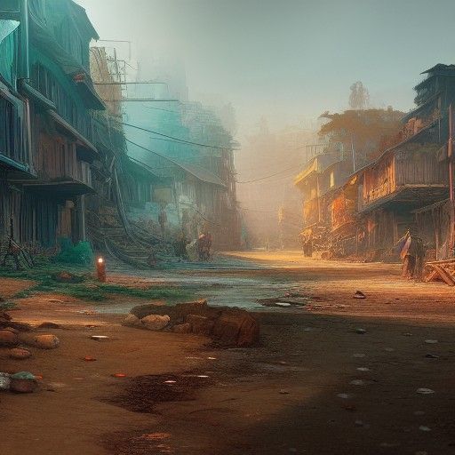 Impoverished Slum: Detailed Matte Painting