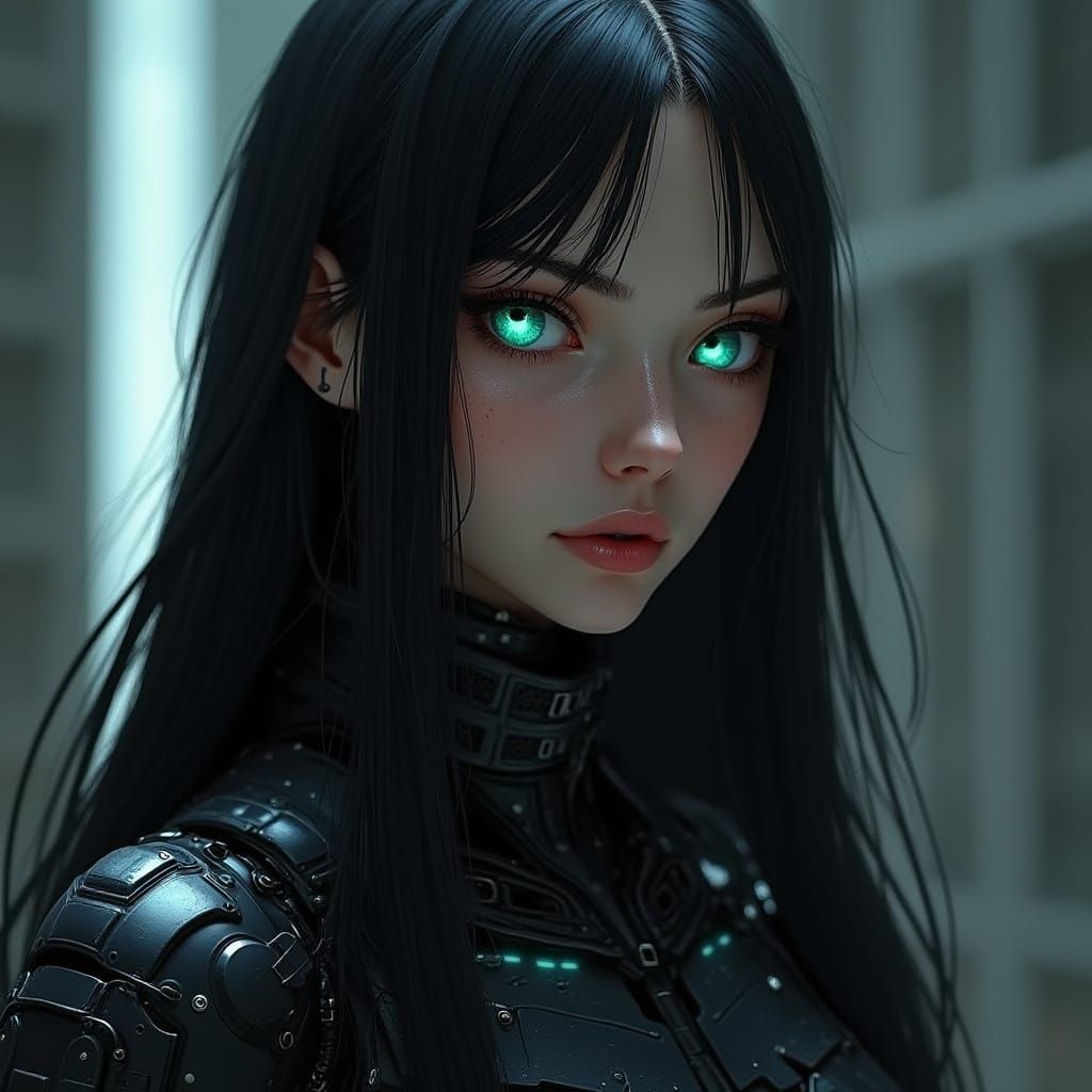 Cybernetic Warrior in Dark Tactical Armor