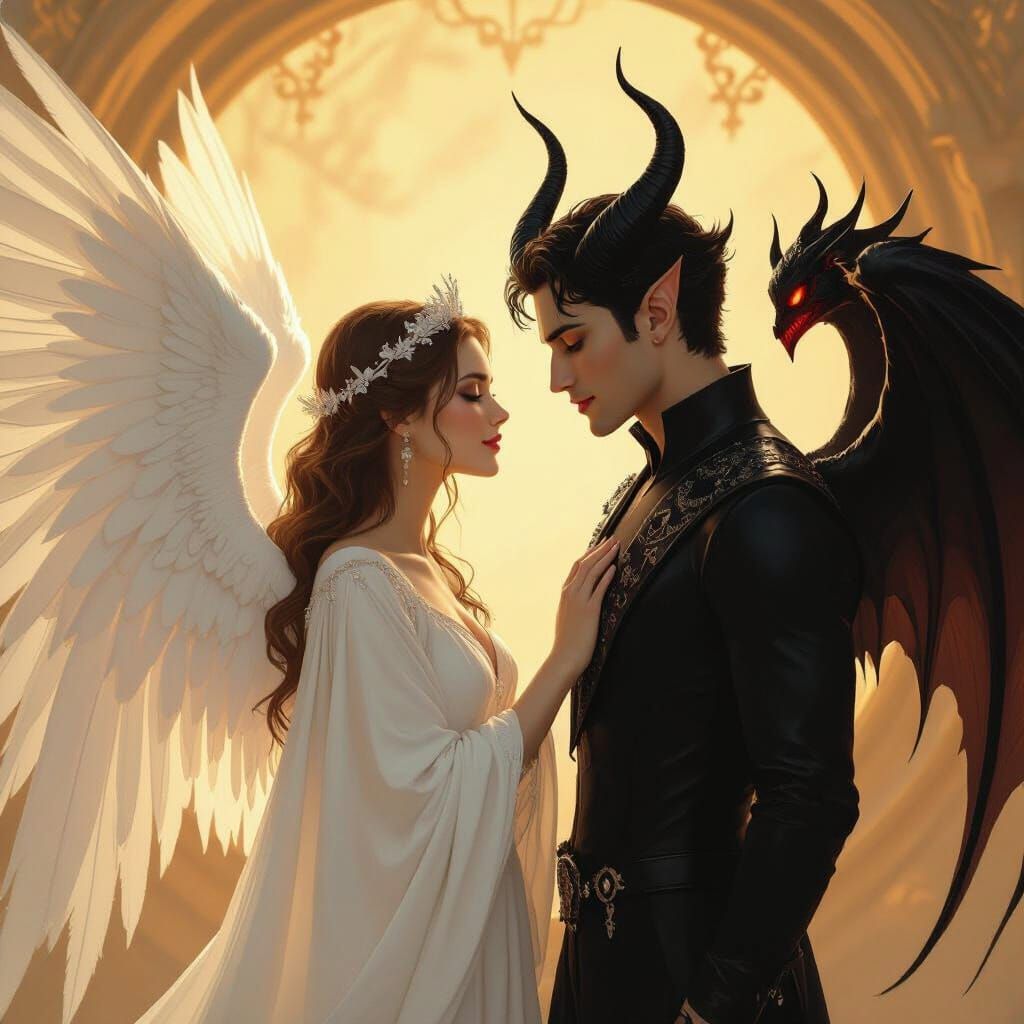 Angel and Demon Romance in Ethereal Style