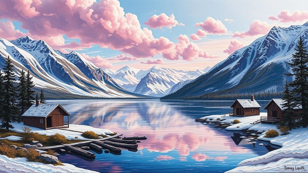 Alaskan Lake: Impasto Painting in Pastel Hues