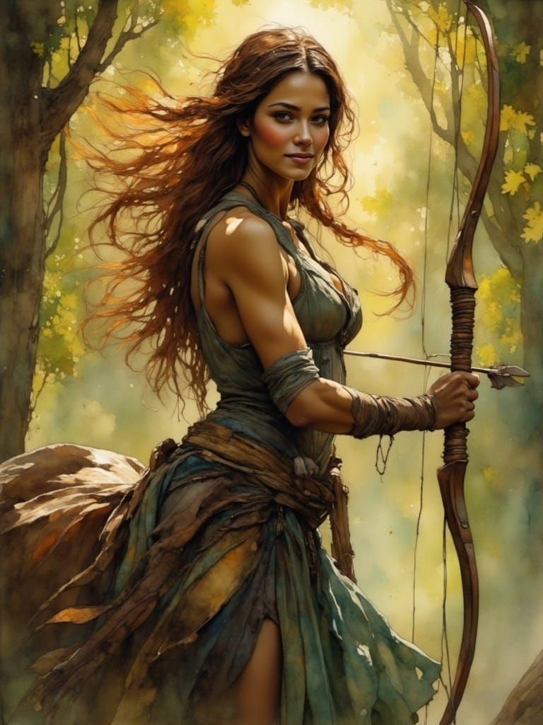 Centaur Warrior in Sunlit Forest Glade