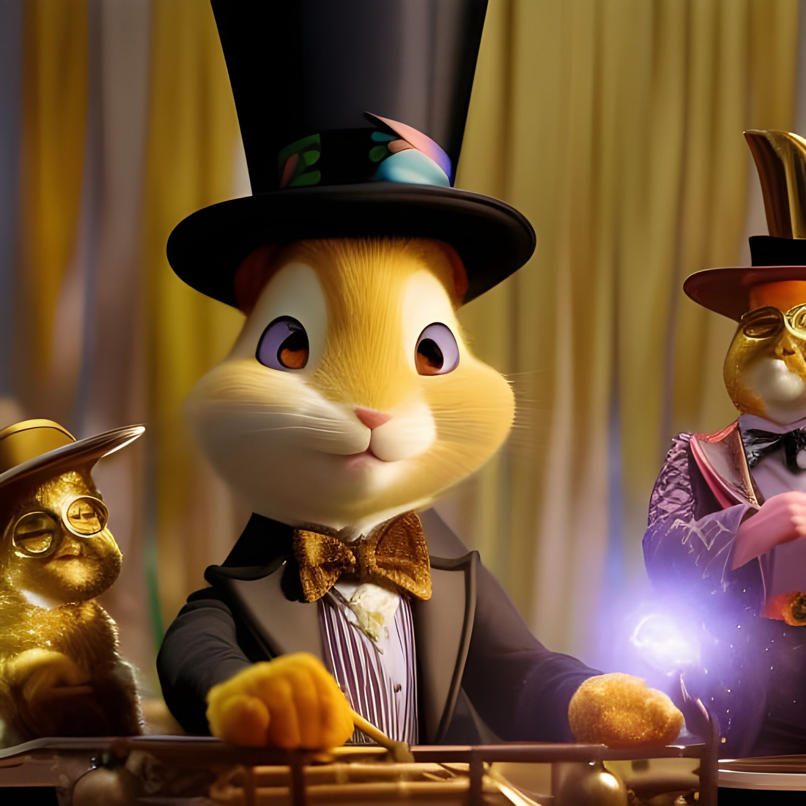 Adorable Rabbit Magician in 3D Rendering