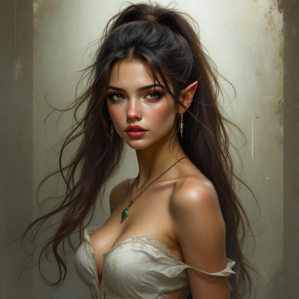 Elven Woman in Detailed Armor