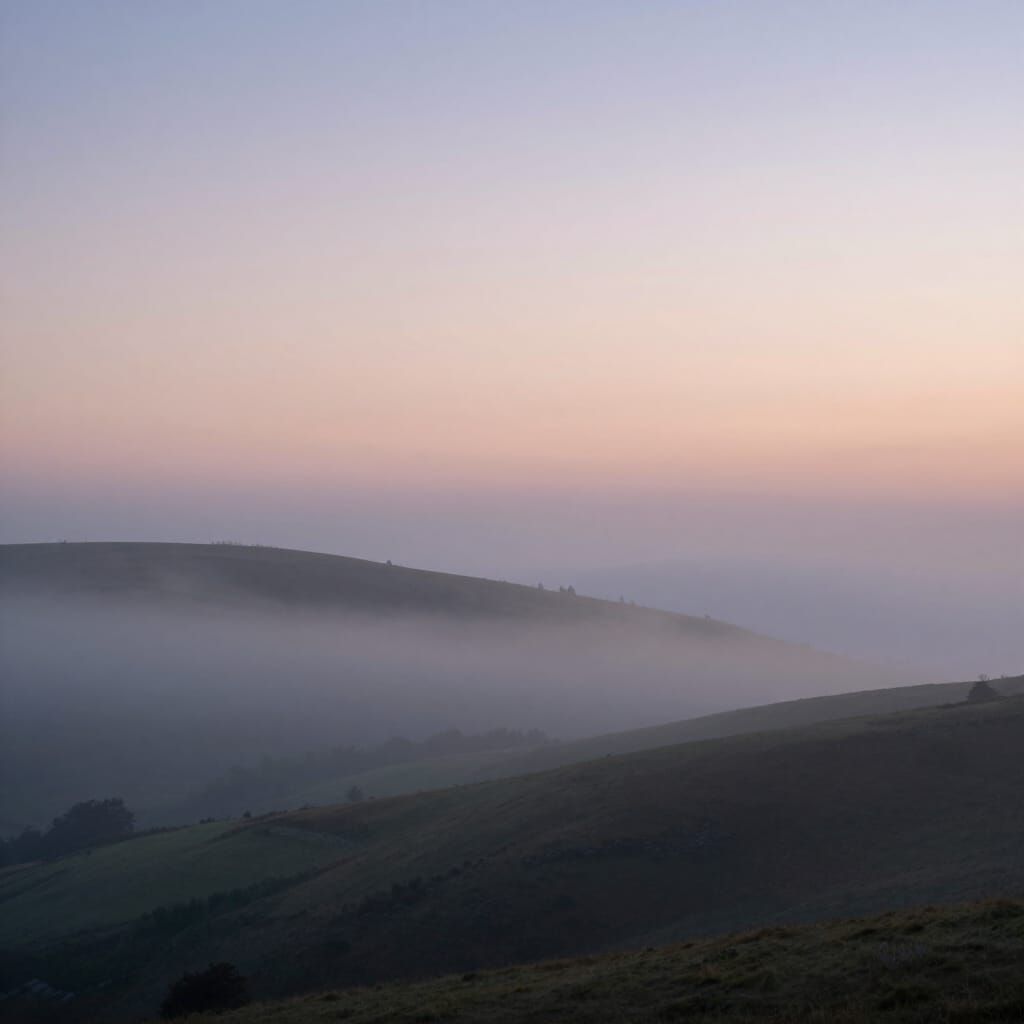 Ethereal Landscape with Soft Light and Mist