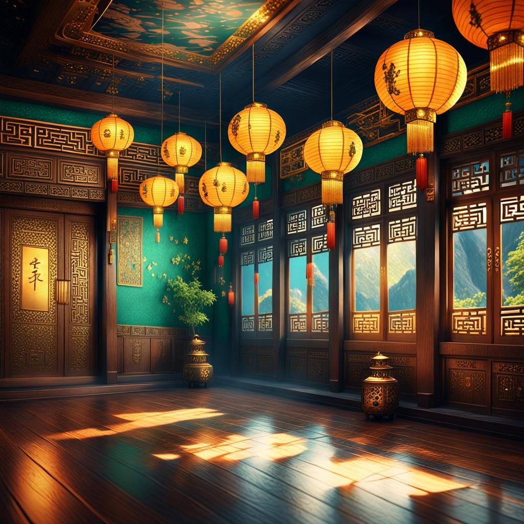 Fantasy Chinese House with Moorish Interior