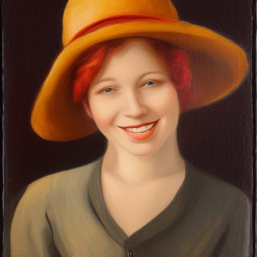 Smiling Redhead Portrait in Photorealistic Style