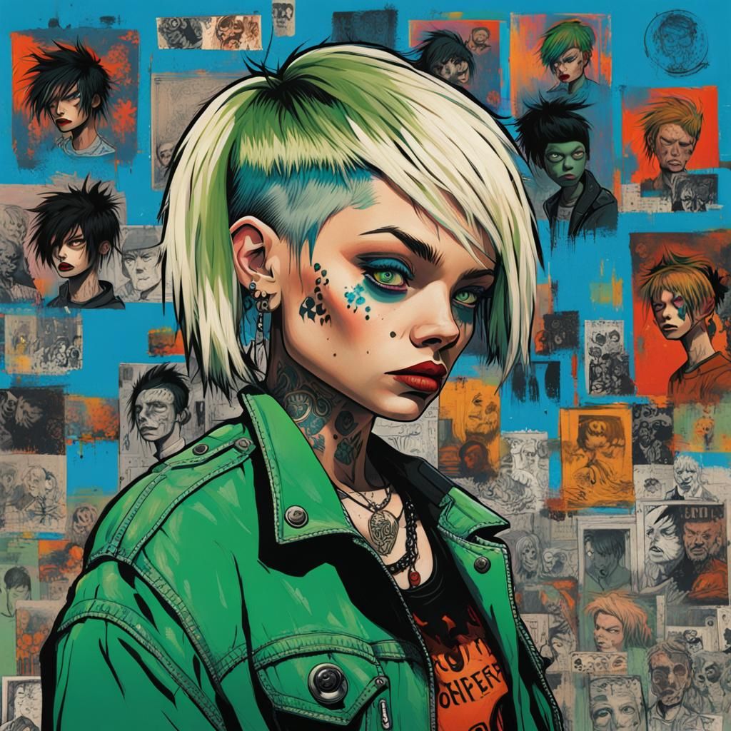 Punk Girl in Jamie Hewlett's Storybook Style