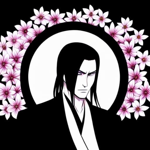 Byakuya Kuchiki with Cherry Blossoms, Hyperrealistic