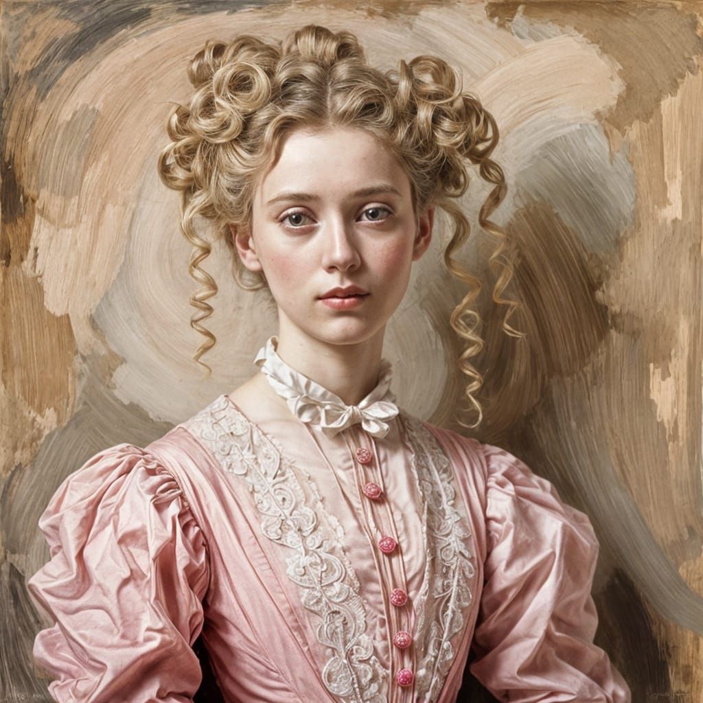 Elegant Portrait of Aglaya Yepanchin in Historical Gown