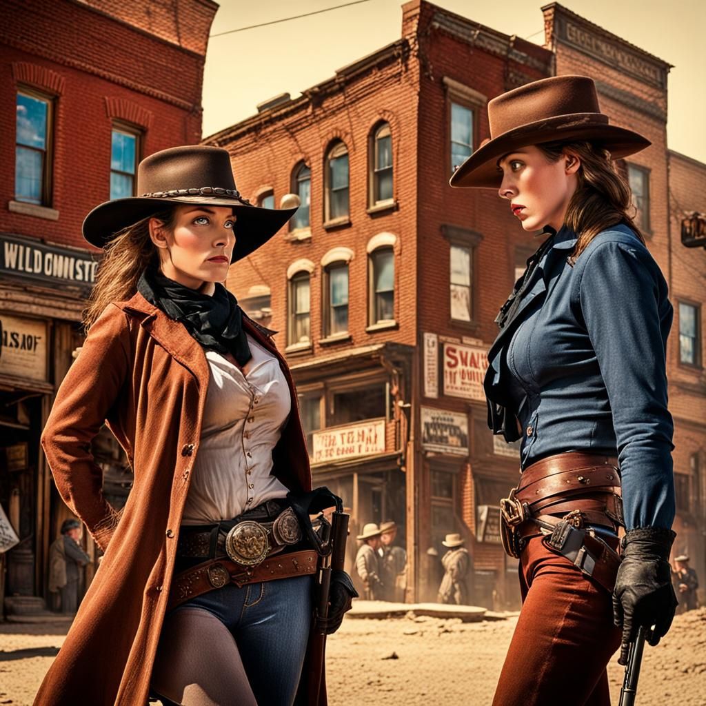 Old West Showdown: Two Women Gunfighters Face Off