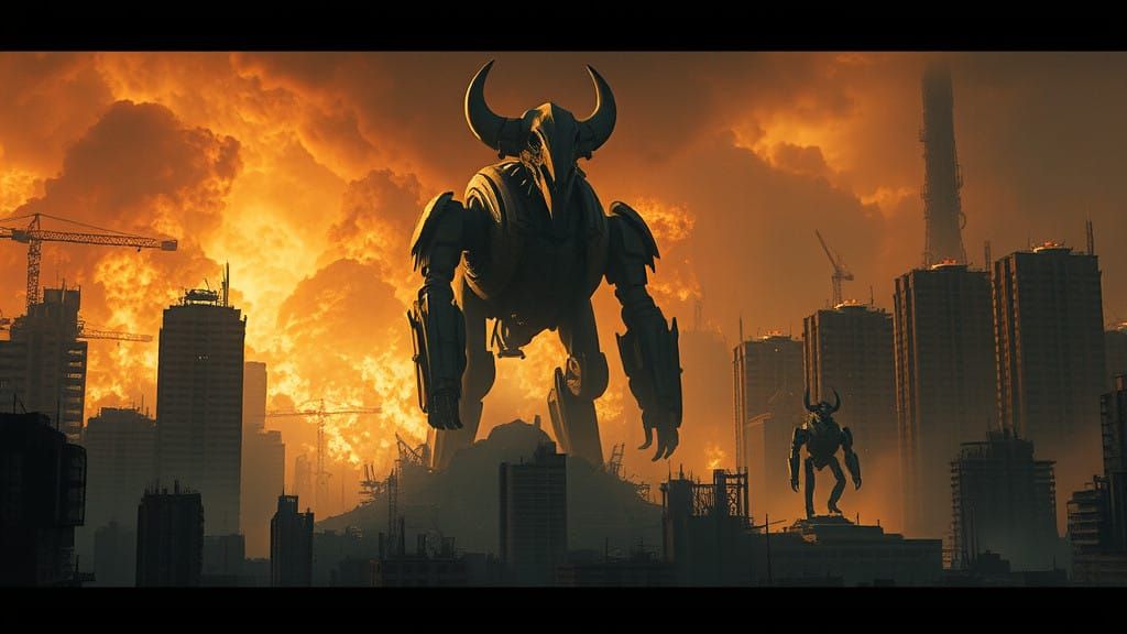 Apocalyptic Metropolis with Mechanical Moloch