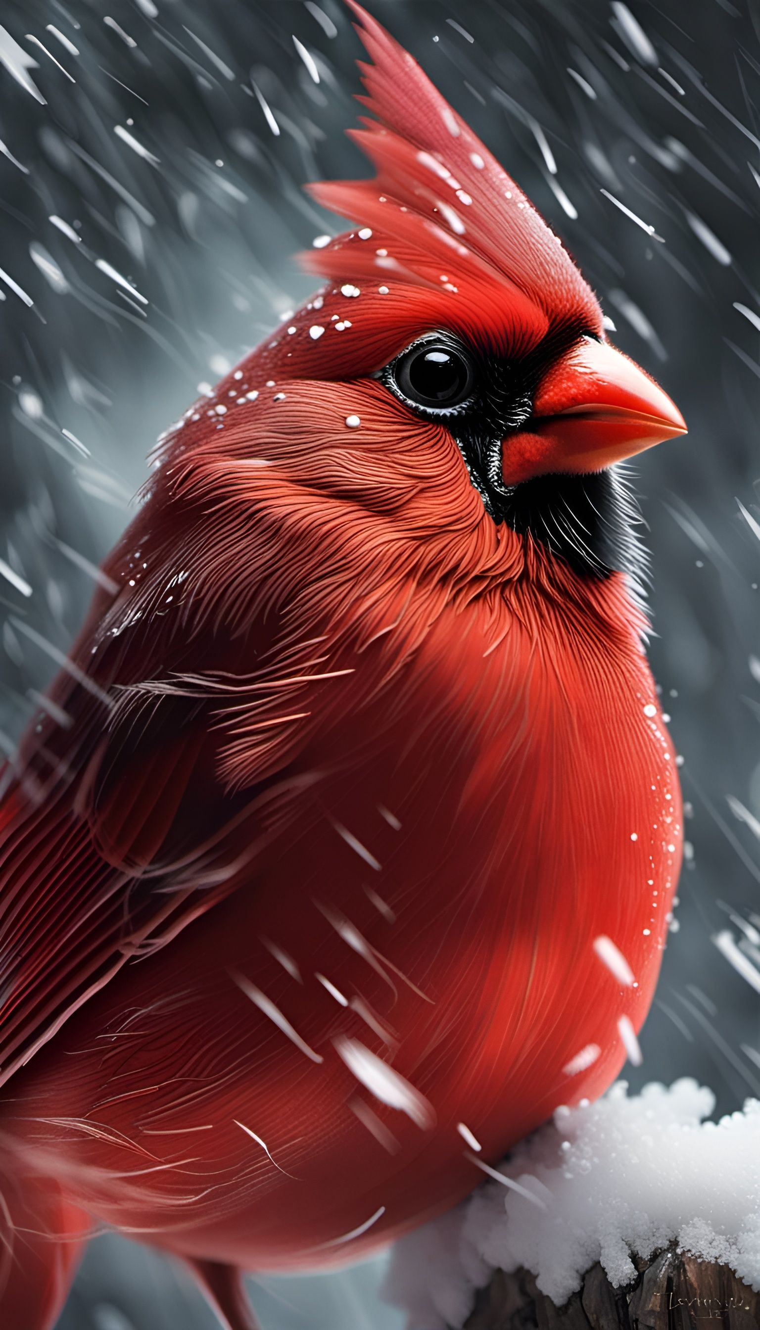 Cardinal Portrait in Blizzard, Renaissance Style