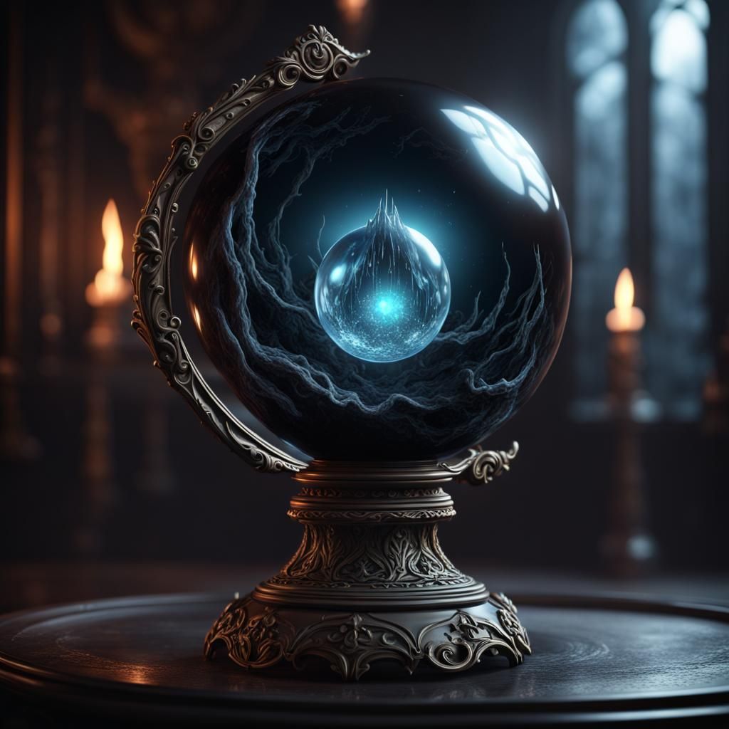 Black Crystal Ball with Screaming Soul