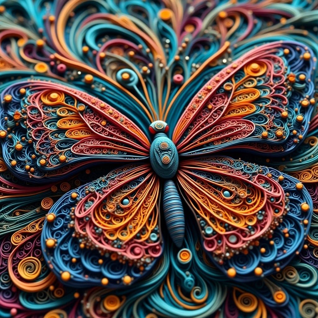 Zentangle Butterfly Micro Close-Up in UHDR