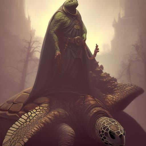 Turtle Pope in Dark Fantasy Style